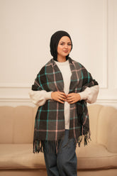 Lime Night Checked Shawl